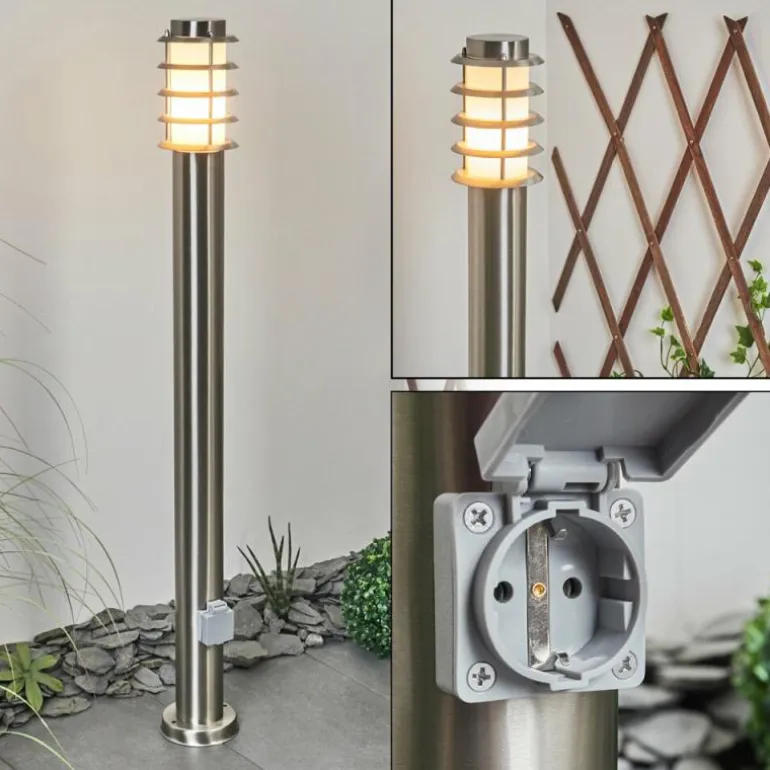 Borne lumineuse Tunes Nickel mat, 1 lumière