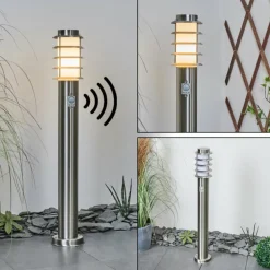 Borne lumineuse Tunes Nickel mat, 1 lumière, Détecteur de mouvement