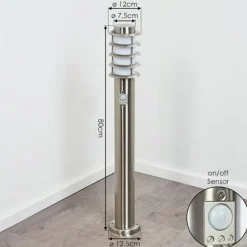 Borne lumineuse Tunes Nickel mat, 1 lumière, Détecteur de mouvement