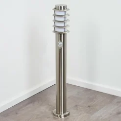 Borne lumineuse Tunes Nickel mat, 1 lumière, Détecteur de mouvement