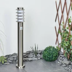 Borne lumineuse Tunes Nickel mat, 1 lumière, Détecteur de mouvement