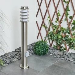 Borne lumineuse Tunes Nickel mat, 1 lumière