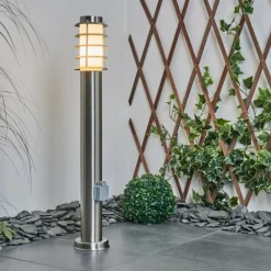 Borne lumineuse Tunes Nickel mat, 1 lumière