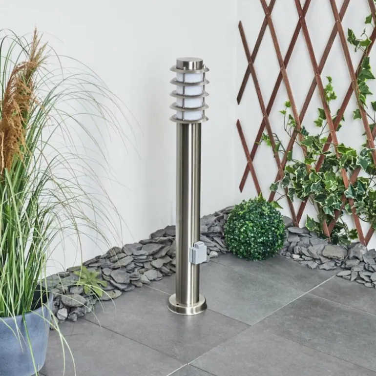Borne lumineuse Tunes Nickel mat, 1 lumière