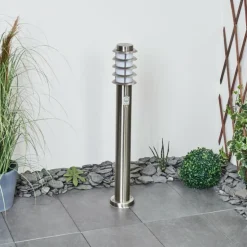 Borne lumineuse Tunes Nickel mat, 1 lumière, Détecteur de mouvement