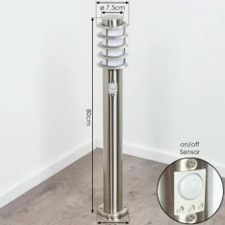 Borne lumineuse Tunes Nickel mat, 1 lumière, Détecteur de mouvement