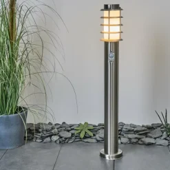 Borne lumineuse Tunes Nickel mat, 1 lumière, Détecteur de mouvement