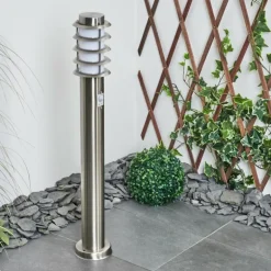 Borne lumineuse Tunes Nickel mat, 1 lumière, Détecteur de mouvement