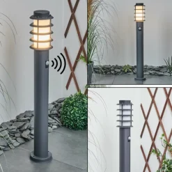 Borne lumineuse Tunes Nickel mat, 1 lumière, Détecteur de mouvement