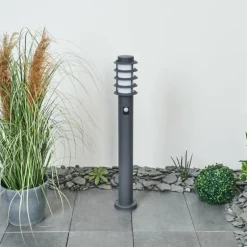Borne lumineuse Tunes Nickel mat, 1 lumière, Détecteur de mouvement