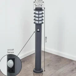 Borne lumineuse Tunes Nickel mat, 1 lumière, Détecteur de mouvement