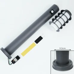Borne lumineuse Tunes Nickel mat, 1 lumière, Détecteur de mouvement