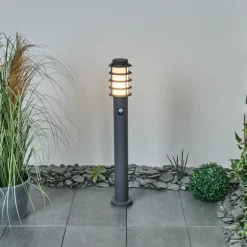 Borne lumineuse Tunes Nickel mat, 1 lumière, Détecteur de mouvement