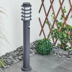 Borne lumineuse Tunes Nickel mat, 1 lumière, Détecteur de mouvement