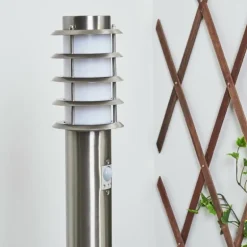 Borne lumineuse Tunes Nickel mat, 1 lumière, Détecteur de mouvement