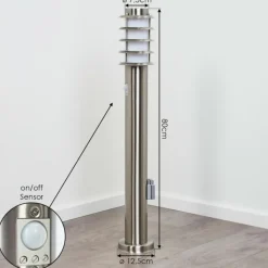 Borne lumineuse Tunes Nickel mat, 1 lumière, Détecteur de mouvement