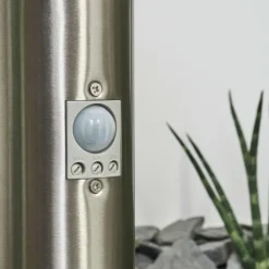 Borne lumineuse Tunes Nickel mat, 1 lumière, Détecteur de mouvement