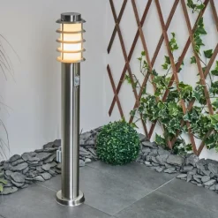 Borne lumineuse Tunes Nickel mat, 1 lumière, Détecteur de mouvement