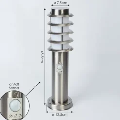Borne lumineuse Tunes Nickel mat, 1 lumière, Détecteur de mouvement