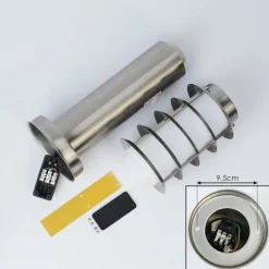 Borne lumineuse Tunes Nickel mat, 1 lumière, Détecteur de mouvement