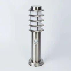 Borne lumineuse Tunes Nickel mat, 1 lumière, Détecteur de mouvement