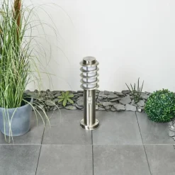 Borne lumineuse Tunes Nickel mat, 1 lumière, Détecteur de mouvement