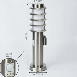 Borne lumineuse Tunes Nickel mat, 1 lumière, Détecteur de mouvement