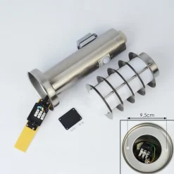 Borne lumineuse Tunes Nickel mat, 1 lumière, Détecteur de mouvement