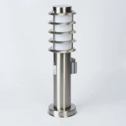 Borne lumineuse Tunes Nickel mat, 1 lumière, Détecteur de mouvement