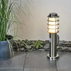 Borne lumineuse Tunes Nickel mat, 1 lumière, Détecteur de mouvement