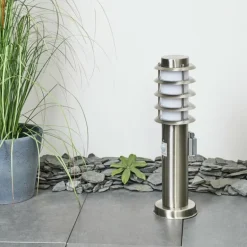Borne lumineuse Tunes Nickel mat, 1 lumière, Détecteur de mouvement