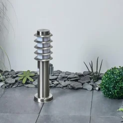 Borne lumineuse Tunes Nickel mat, 1 lumière, Détecteur de mouvement