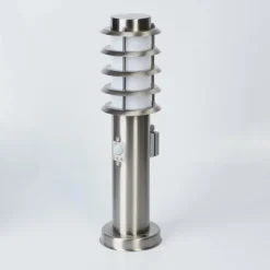 Borne lumineuse Tunes Nickel mat, 1 lumière, Détecteur de mouvement
