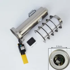 Borne lumineuse Tunes Nickel mat, 1 lumière, Détecteur de mouvement