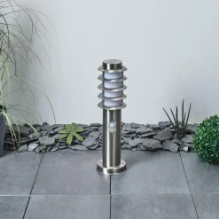 Borne lumineuse Tunes Nickel mat, 1 lumière, Détecteur de mouvement