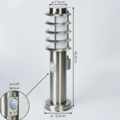 Borne lumineuse Tunes Nickel mat, 1 lumière, Détecteur de mouvement