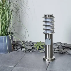 Borne lumineuse Tunes Nickel mat, 1 lumière