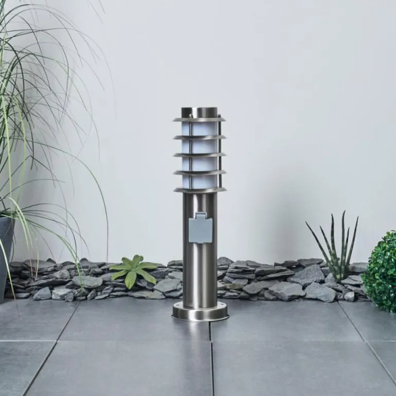 Borne lumineuse Tunes Nickel mat, 1 lumière