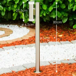 Borne lumineuse Vero Acier inoxydable, 2 lumières