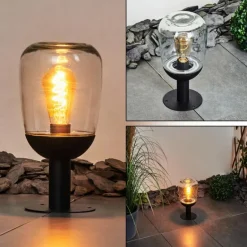 Borne lumineuse Ystheim Noir, 1 lumière