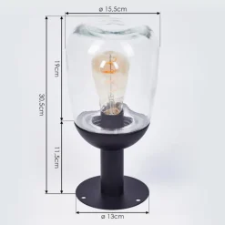 Borne lumineuse Ystheim Noir, 1 lumière