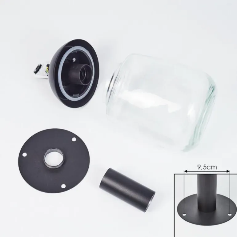 Borne lumineuse Ystheim Noir, 1 lumière