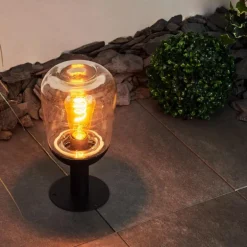 Borne lumineuse Ystheim Noir, 1 lumière