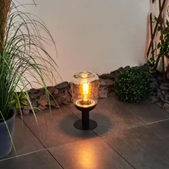 Borne lumineuse Ystheim Noir, 1 lumière