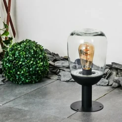 Borne lumineuse Ystheim Noir, 1 lumière