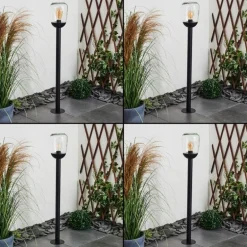 Borne lumineuse Ystheim Noir, 1 lumière