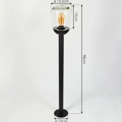Borne lumineuse Ystheim Noir, 1 lumière