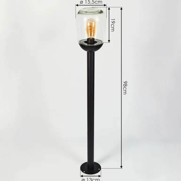 Borne lumineuse Ystheim Noir, 1 lumière