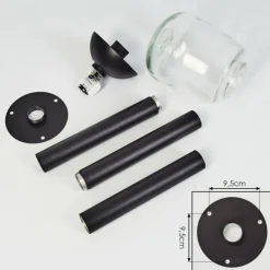 Borne lumineuse Ystheim Noir, 1 lumière