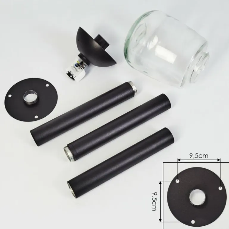 Borne lumineuse Ystheim Noir, 1 lumière
